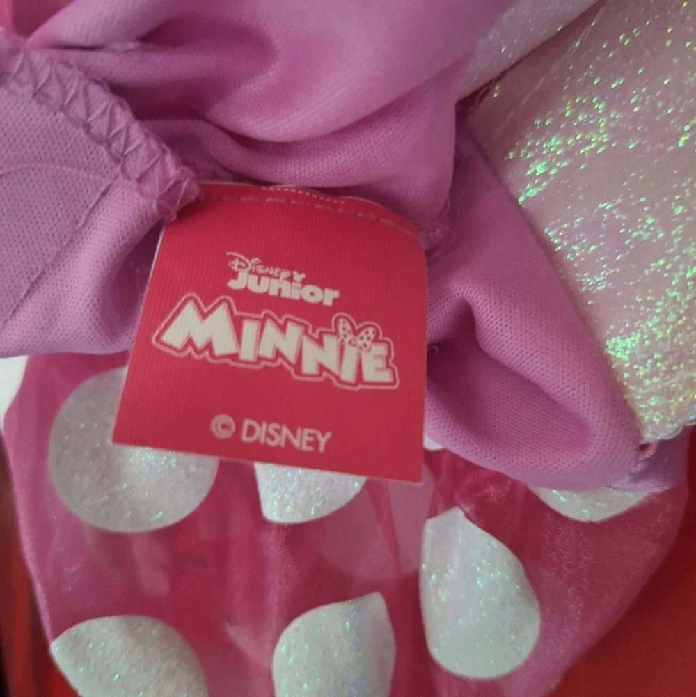 Disney Pink and White Polka Dot Minnie Mouse Kids Dress